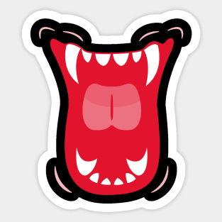 Feline vampire dracula mouth halloween creepy face Sticker